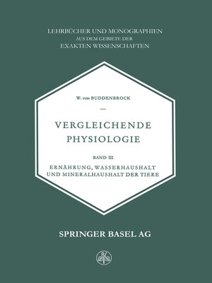 cover image of Vergleichende Physiologie